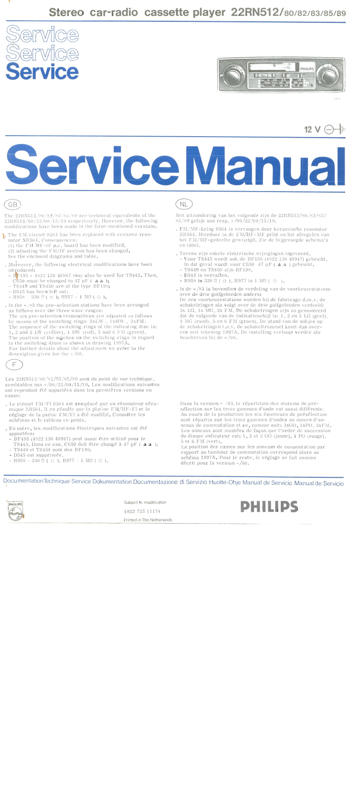 Philips 22-RN-512 Schematic