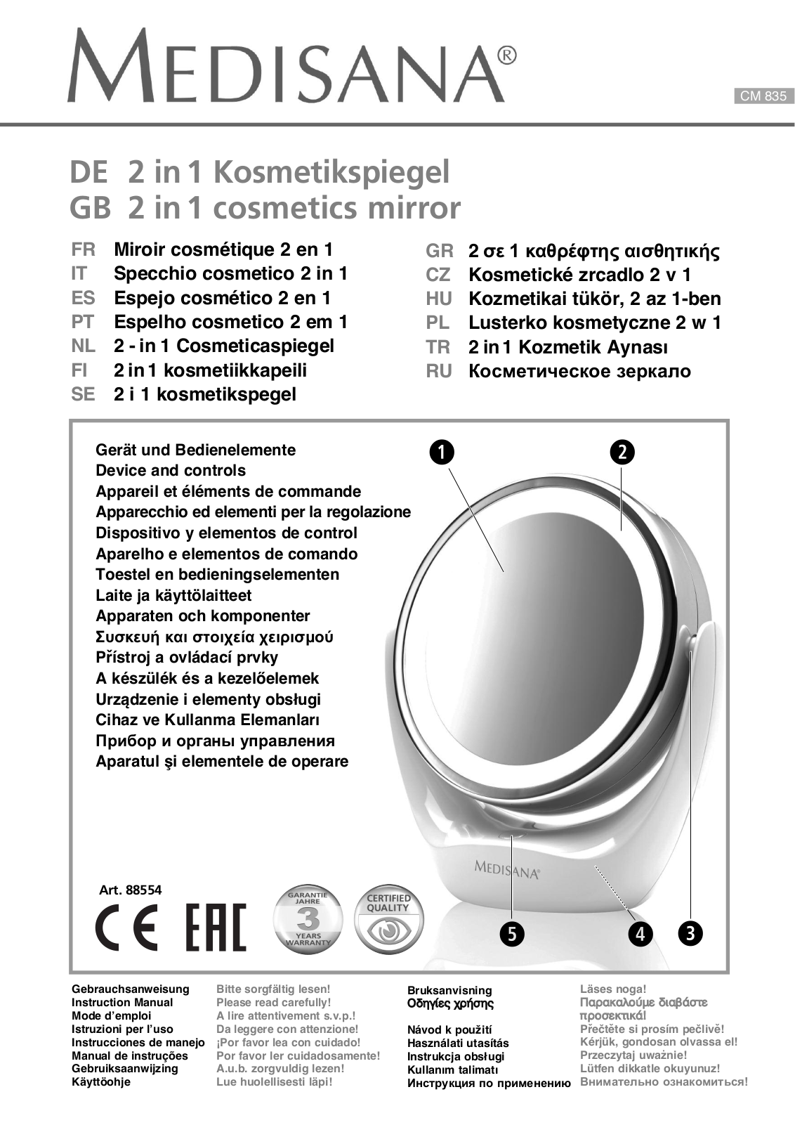 MEDISANA CM 835 User Manual