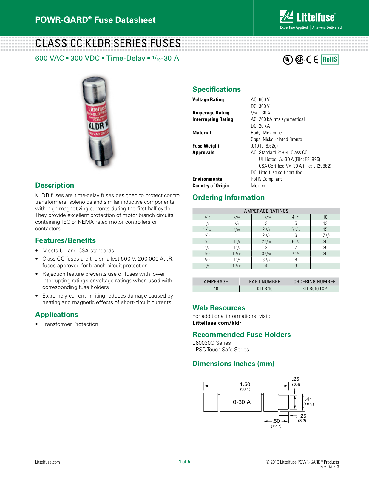 Littelfuse KLDR User Manual