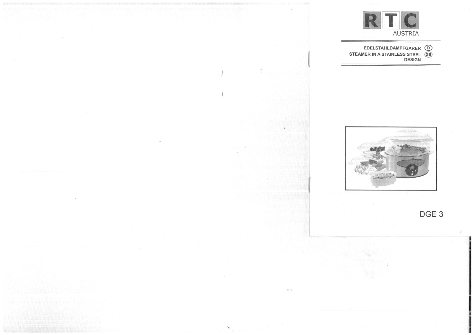 RTC DGE 3 Operating Manual