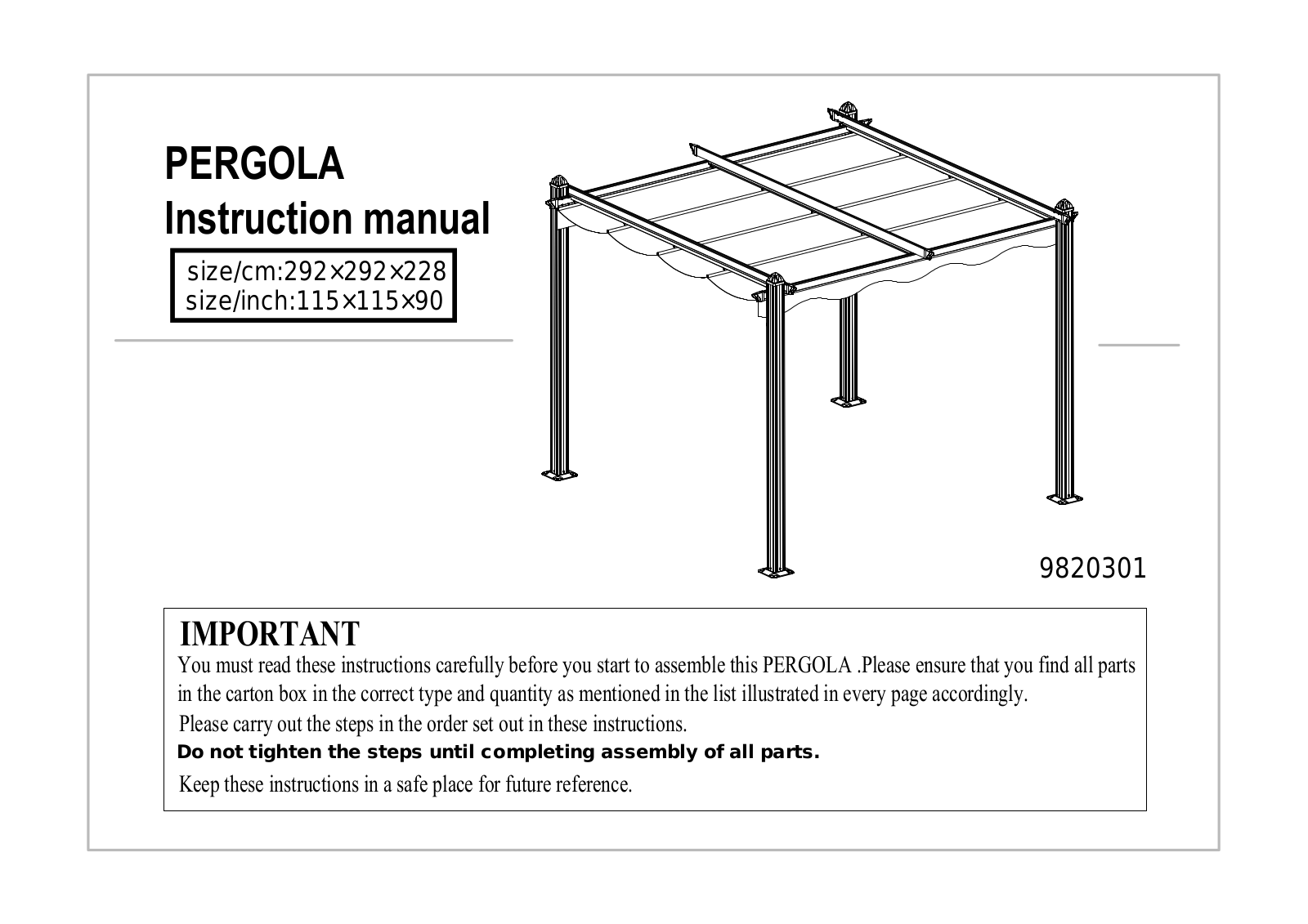 Hanover HANPERG10X10-GRY User Manual