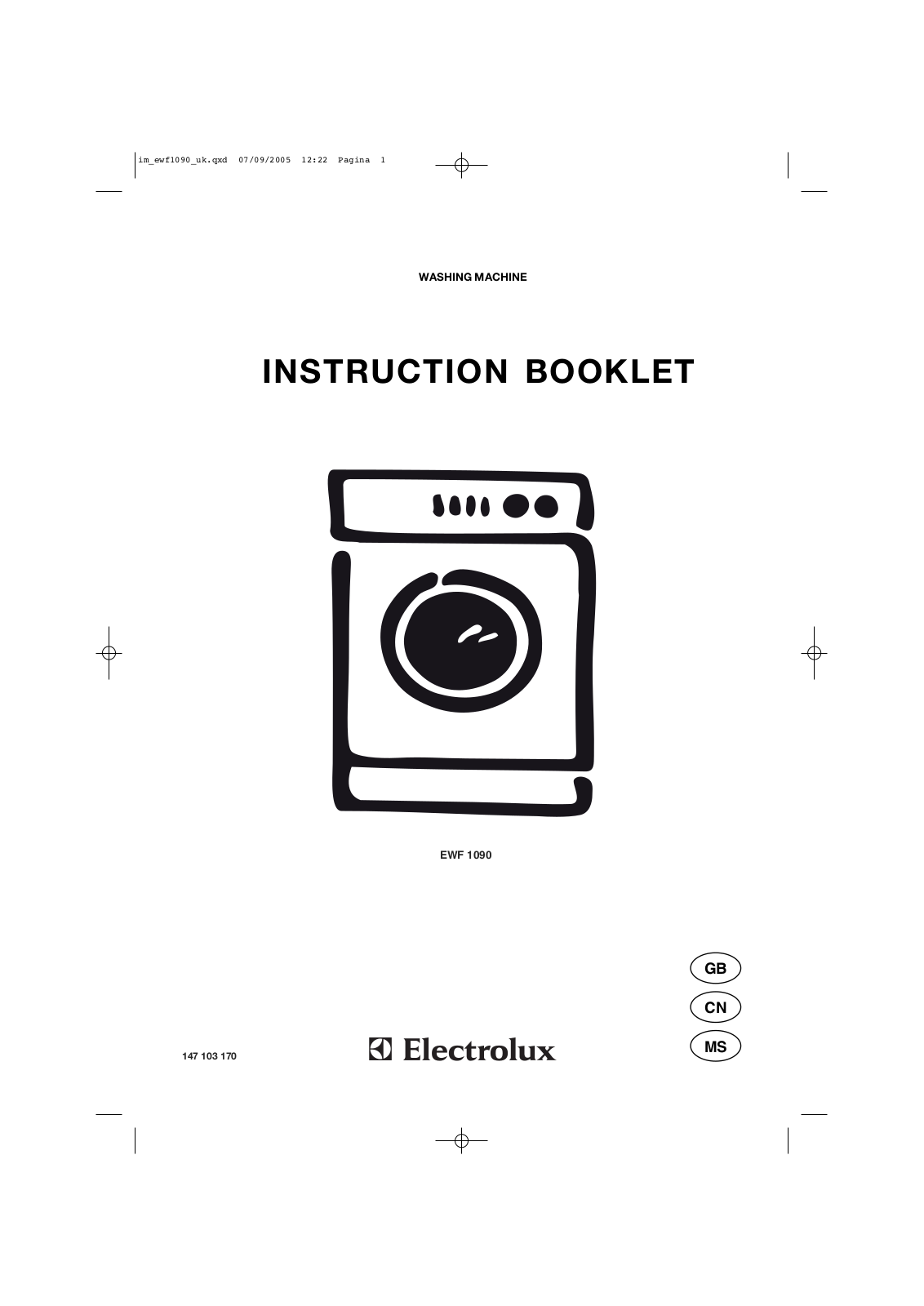 Electrolux EWF1090 User Manual