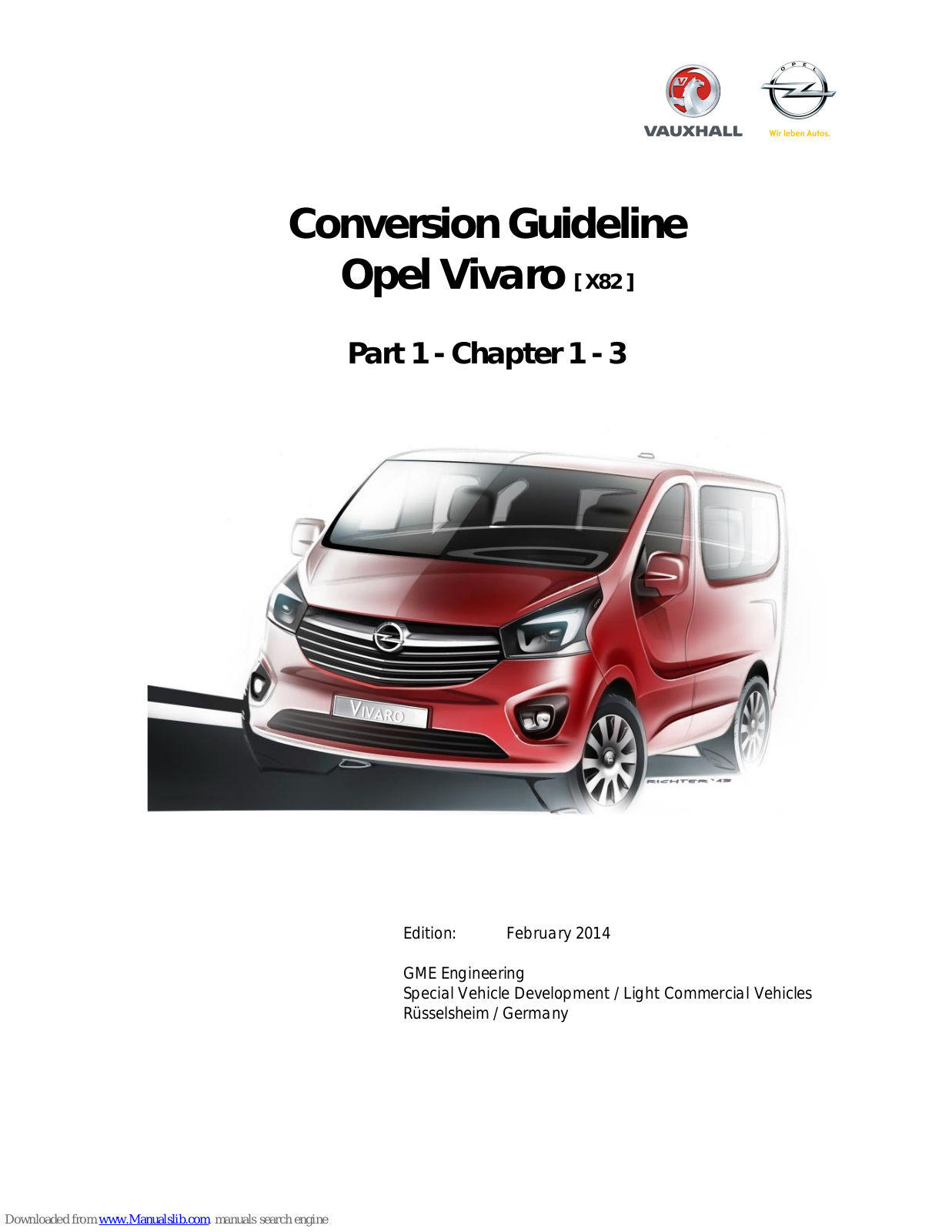 Opel Vivaro, Vivaro X82 Conversion Manualline