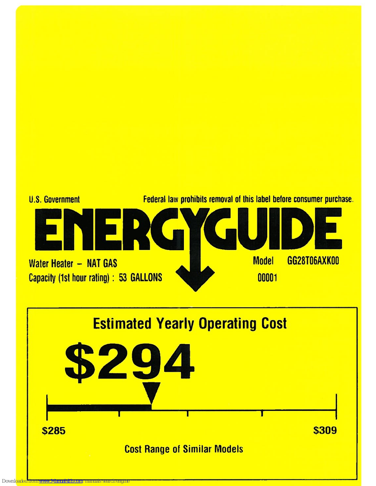 GE GG28T06AXK Energy Manual