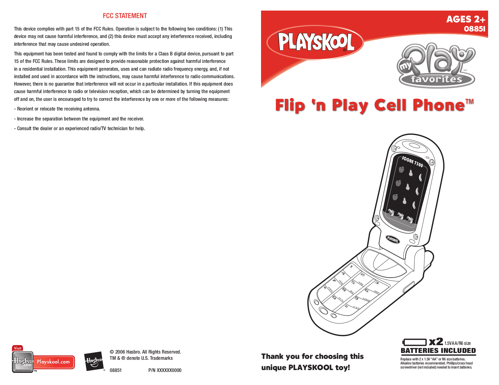 Hasbro 8851 User Manual