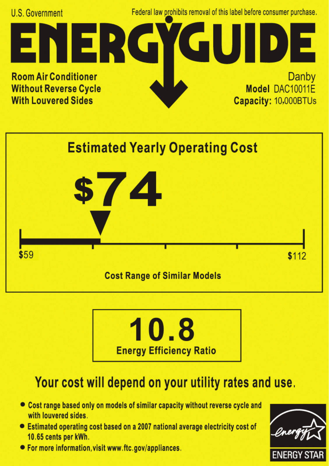 Danby DAC10011E User Manual