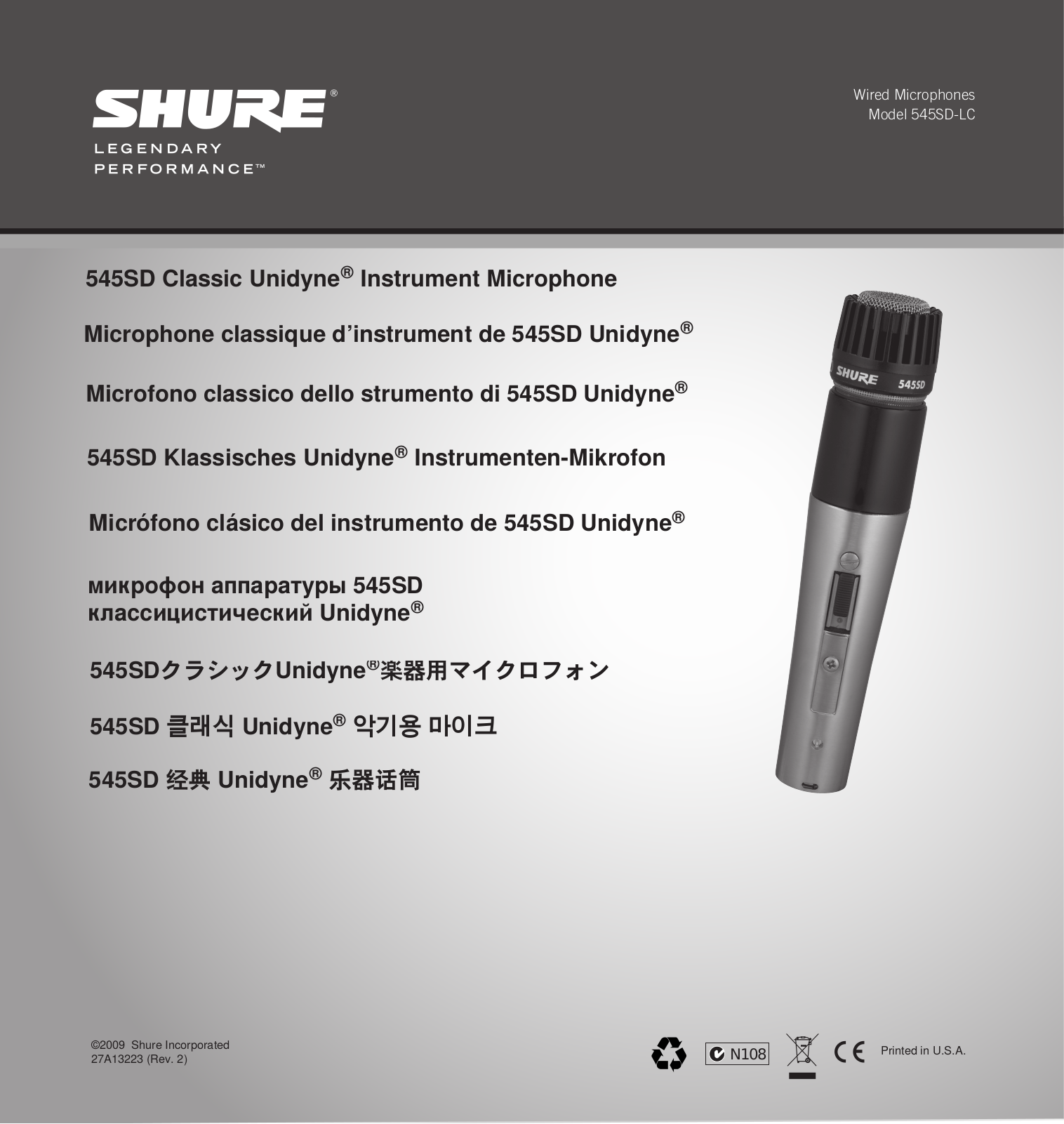 Shure 545SD User Manual