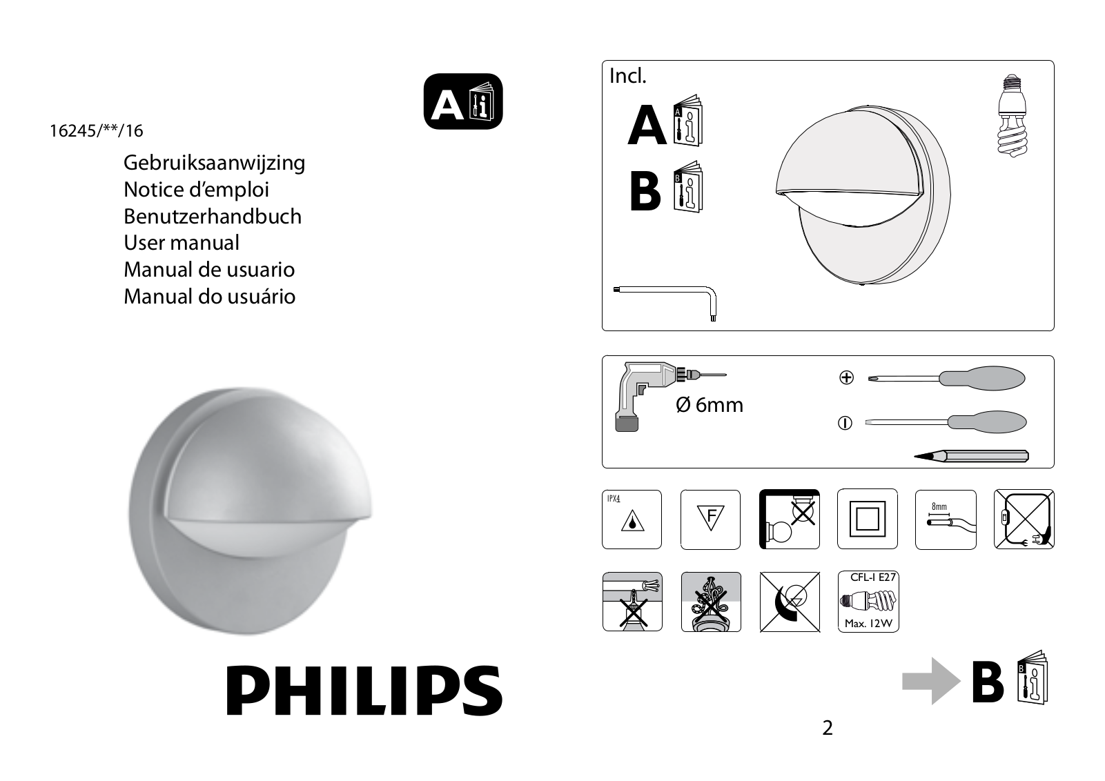 Philips 16245-93-16, 16245-87-16 Instruction Manual