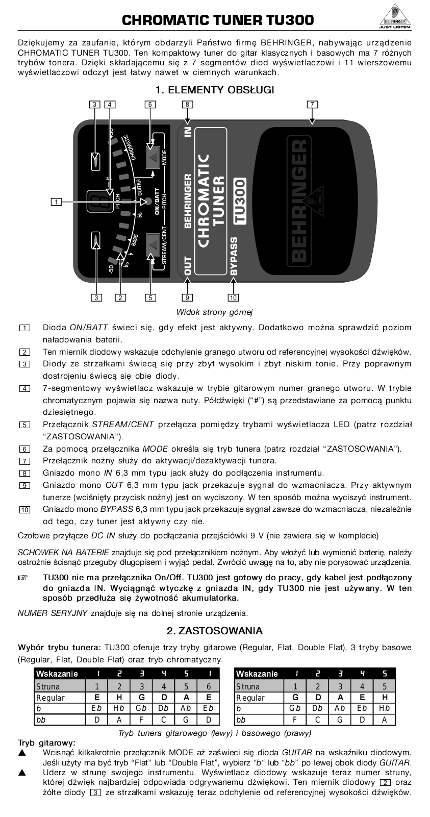 Behringer TU300 User Manual