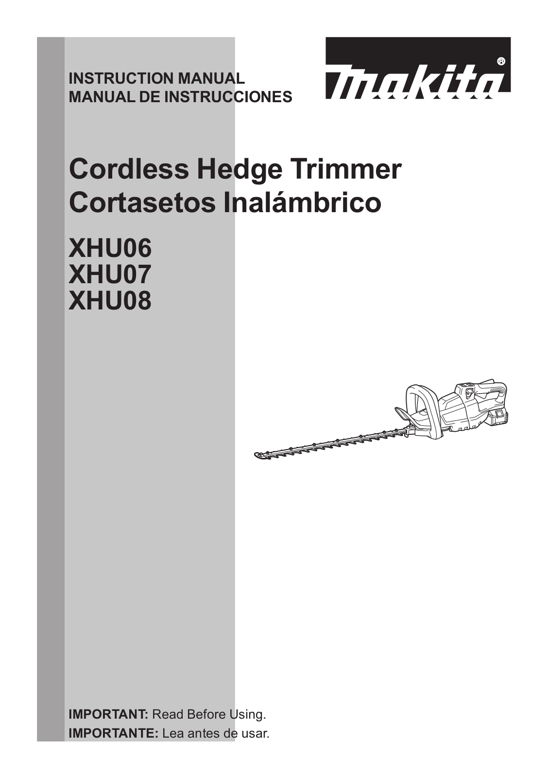 Makita XHU06, XHU07, XHU08 Instruction Manual