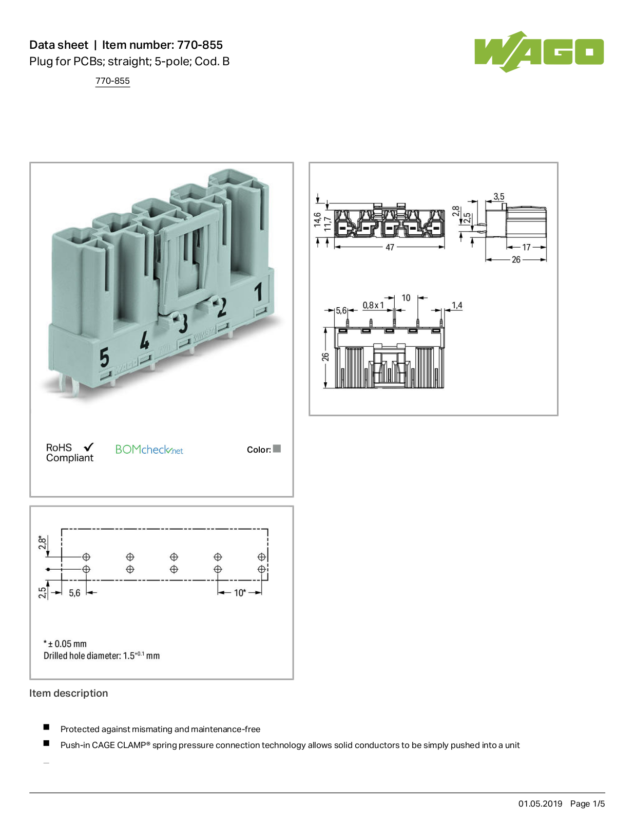 Wago 770-855 Data Sheet