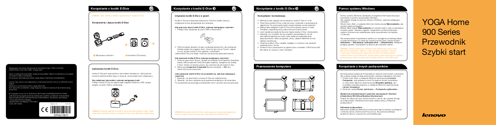 Lenovo Yoga Home 900 Series Quick Start Guide