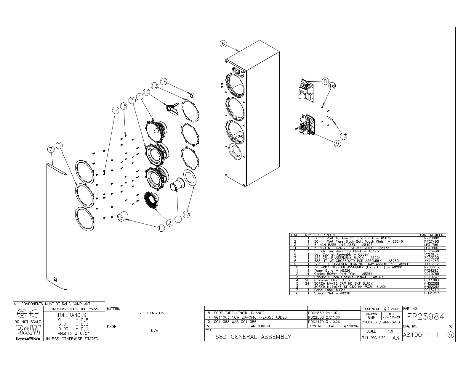 Bowers and Wilkins 683 Service manual