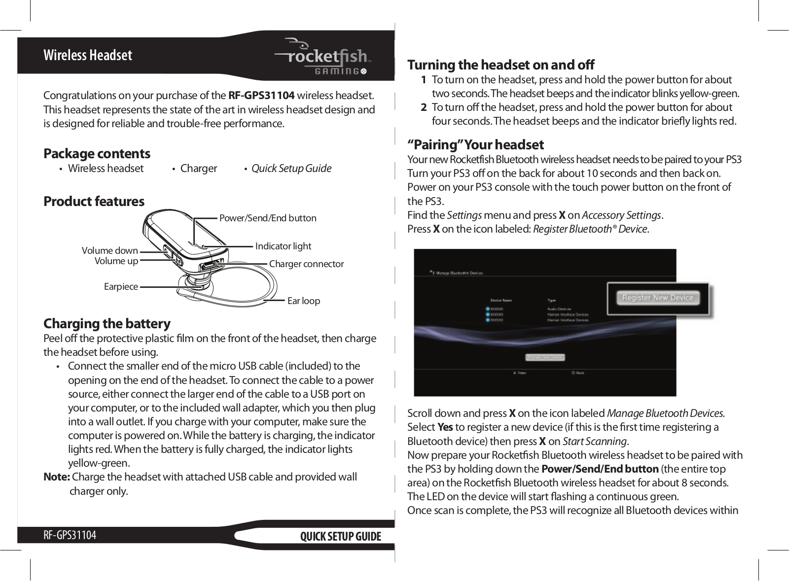 RocketFish RF-GPS31104 User Manual