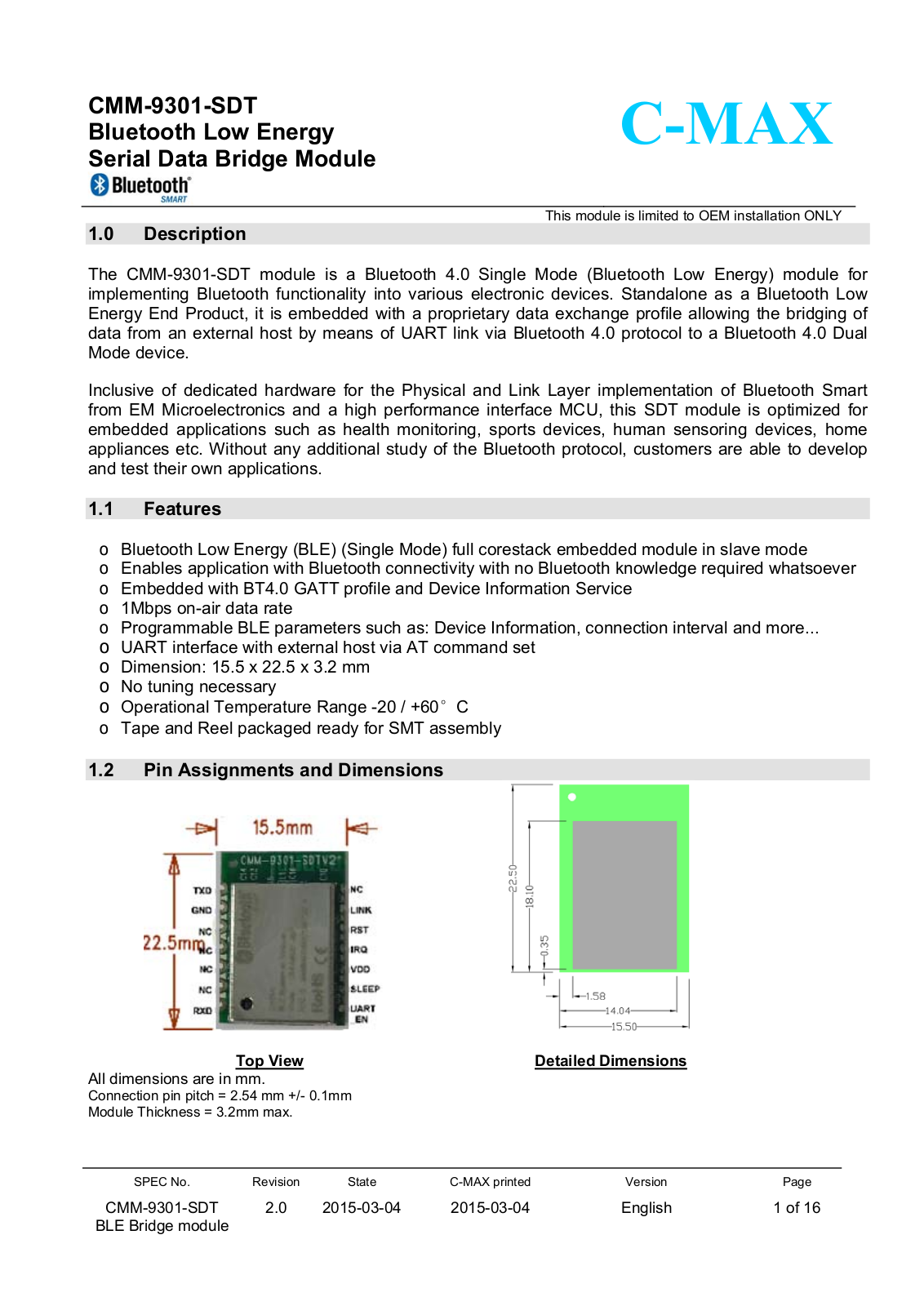 C MAX Asia CM9301SDT2014 User Manual