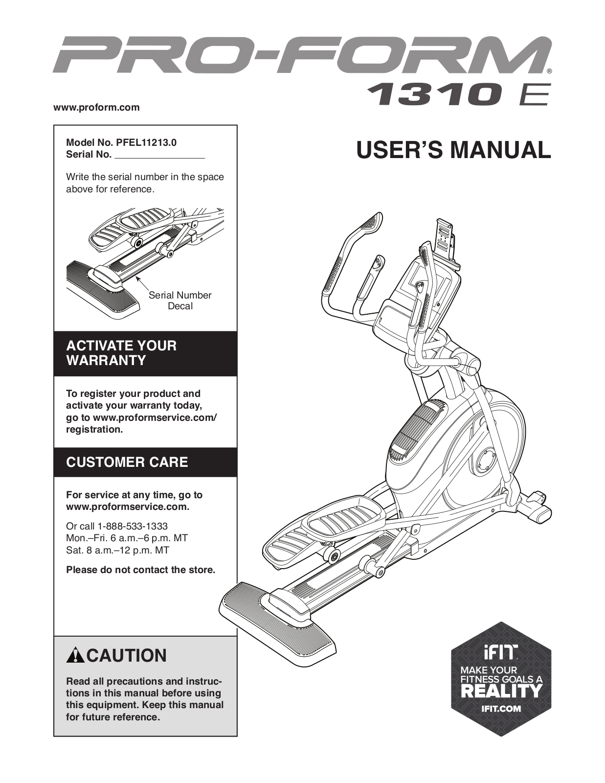 ProForm PFEL112130 User Manual