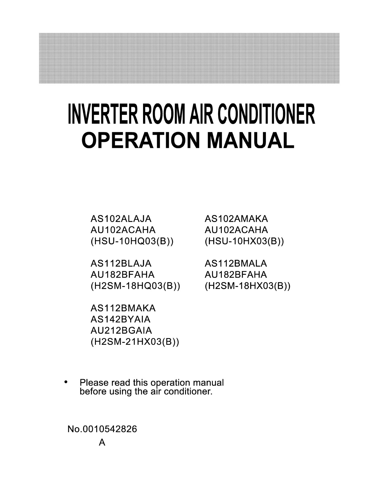Haier AS112BMALA user guide manual