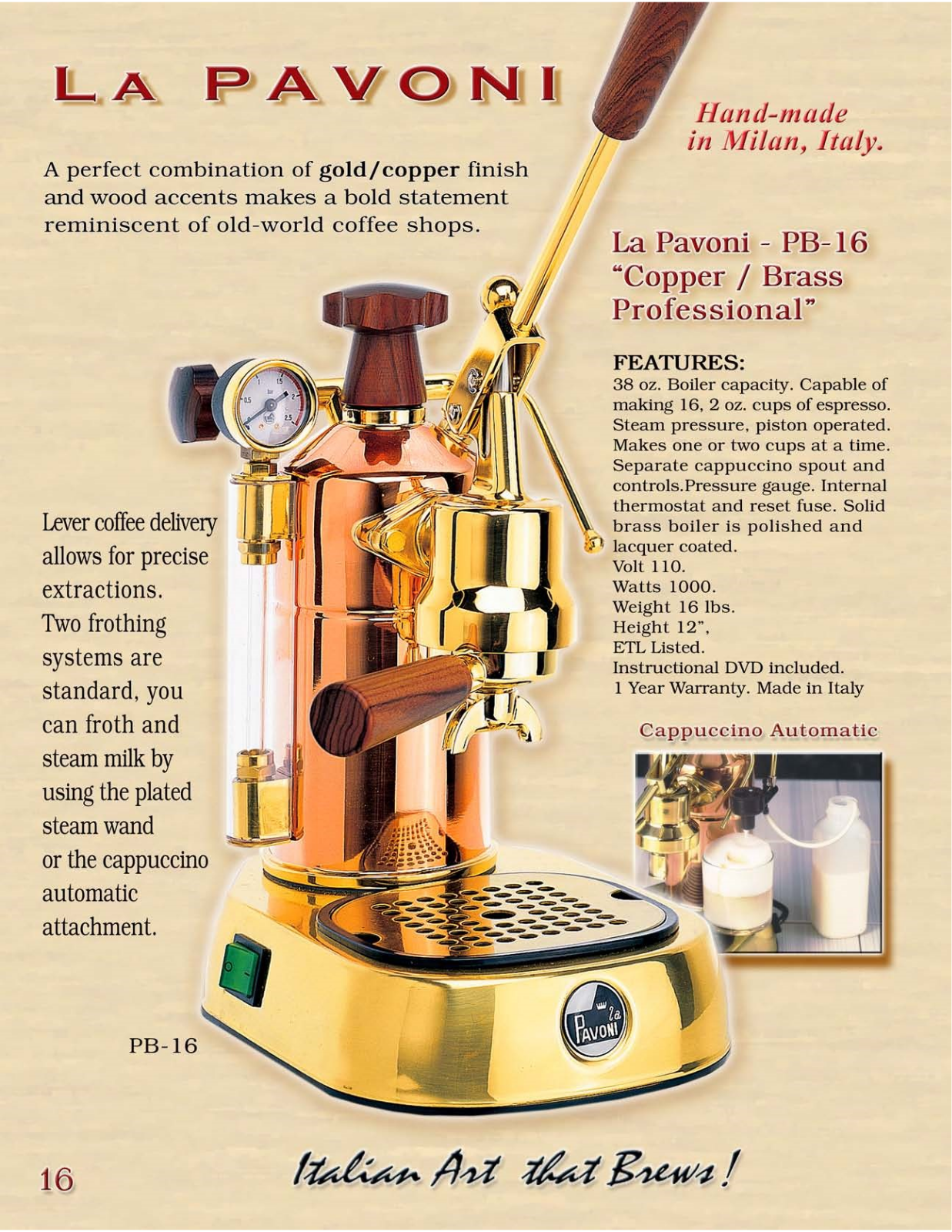 La Pavoni LAP1066 Specifications - ManualMachine.com