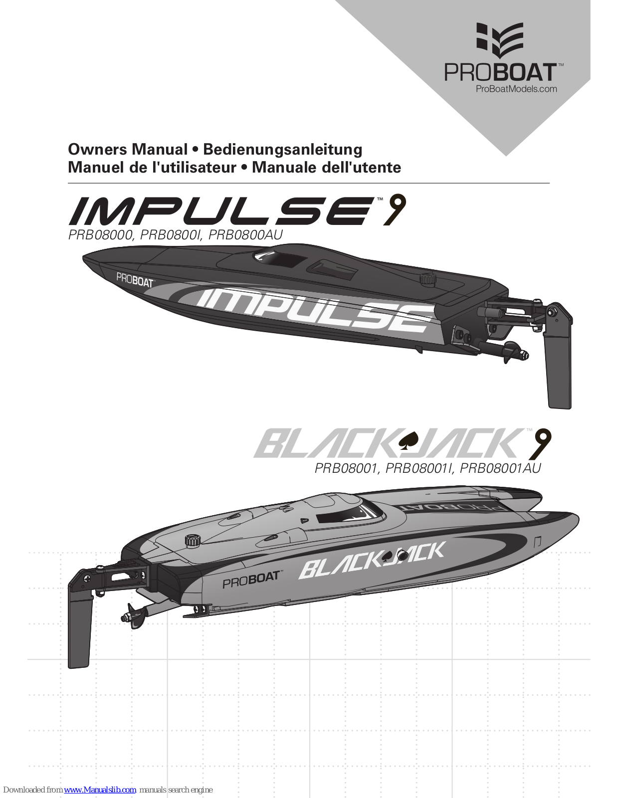 ProBoat Impulse 9, Black-Jack 9, PRB0800I, PRB0800AU, PRB08001 Owner's Manual