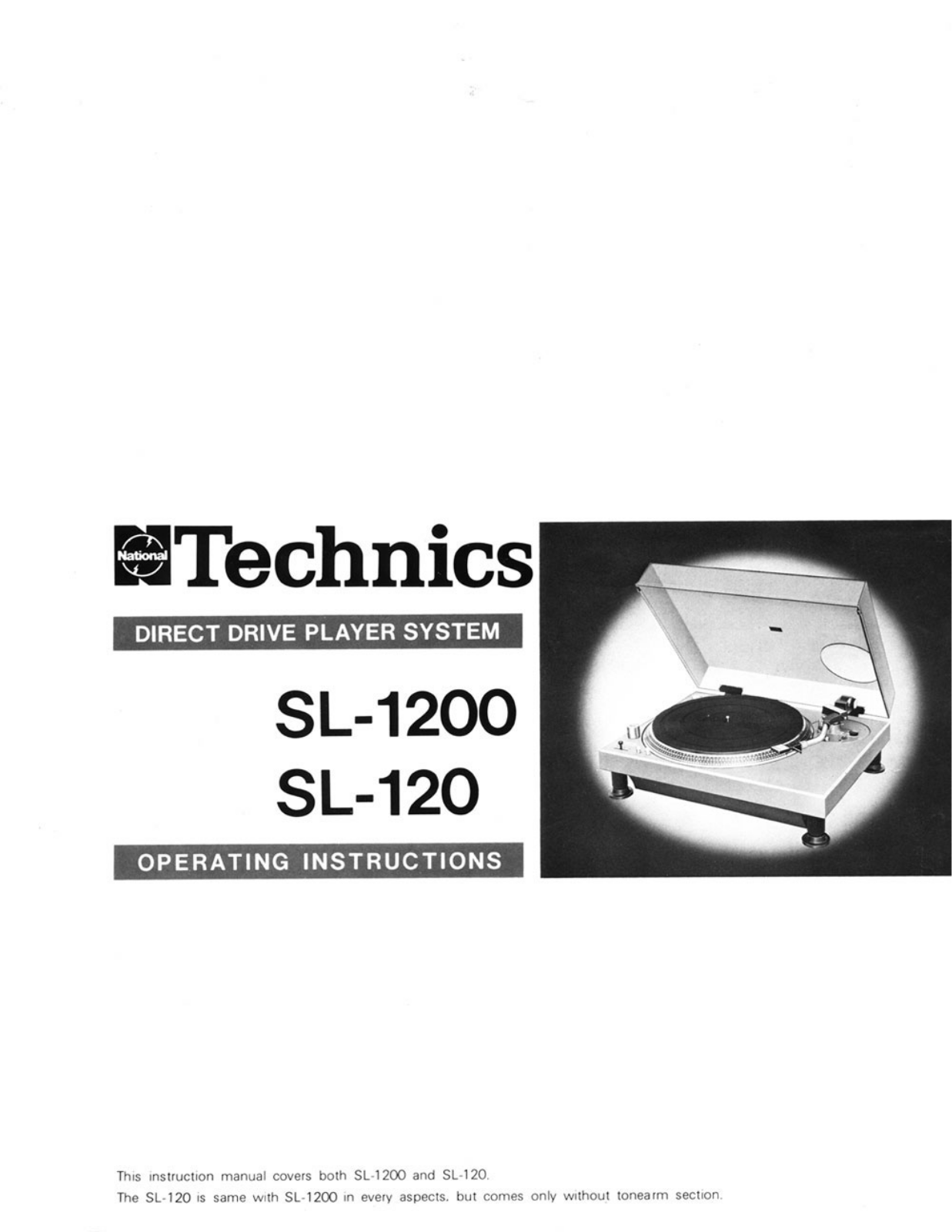 Technics SL-120 Owners manual