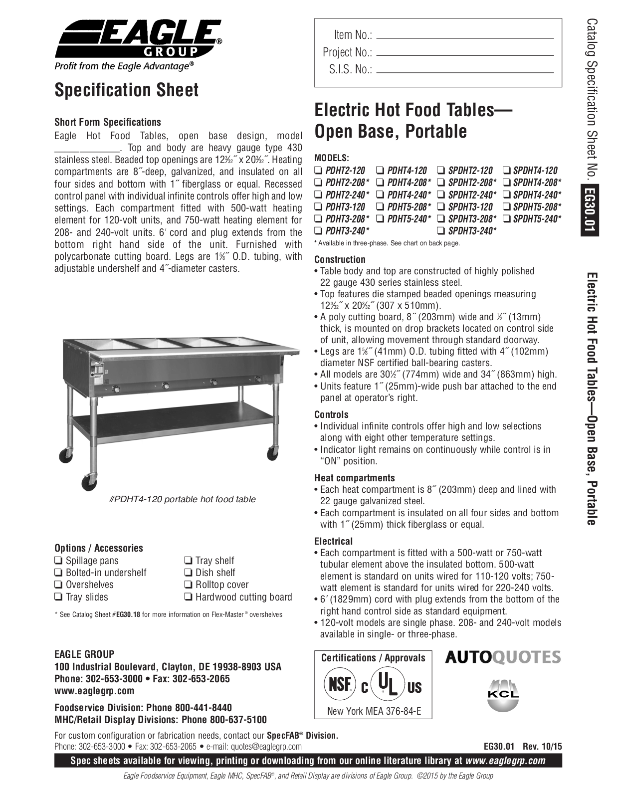 Eagle PDHT2-240 User Manual