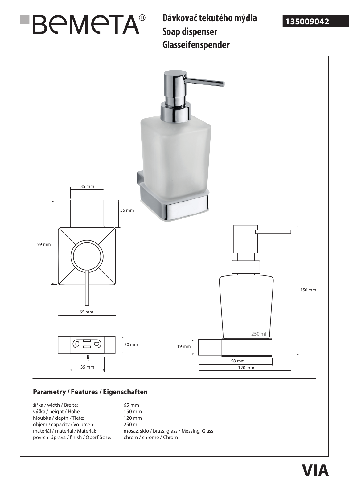 Bemeta Via 135009042 User guide