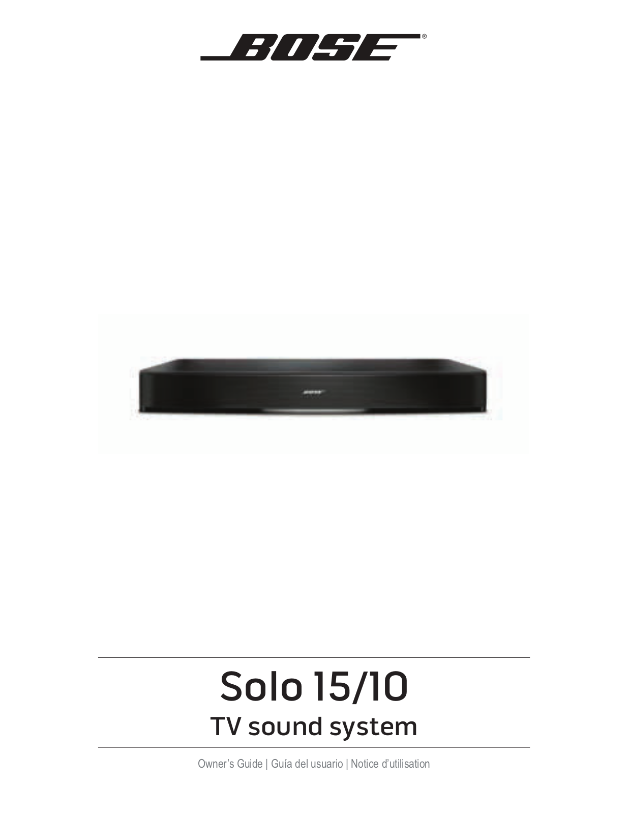 Bose Solo 15, Solo 10 User Manual