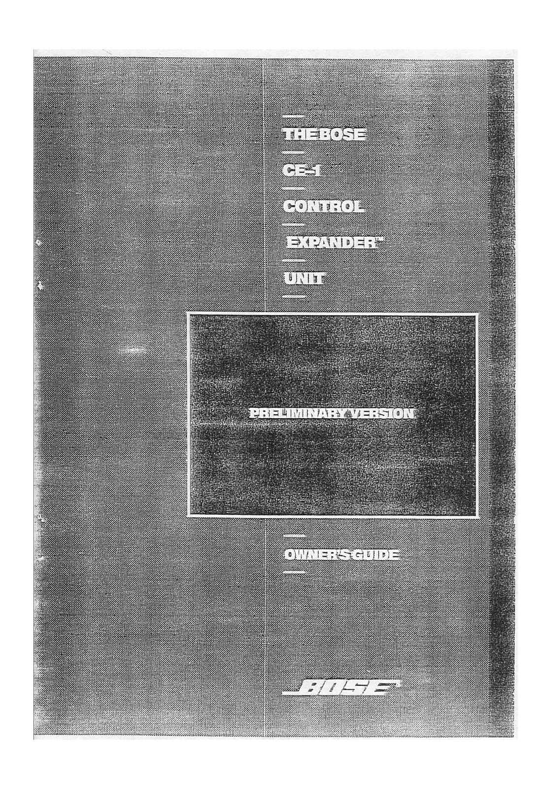 Bose CE-1 User Manual