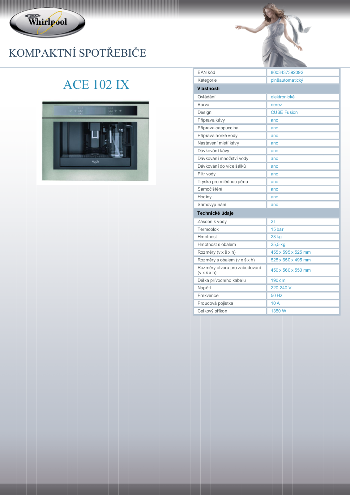 Whirlpool CUBE ACE 102 IX User Manual