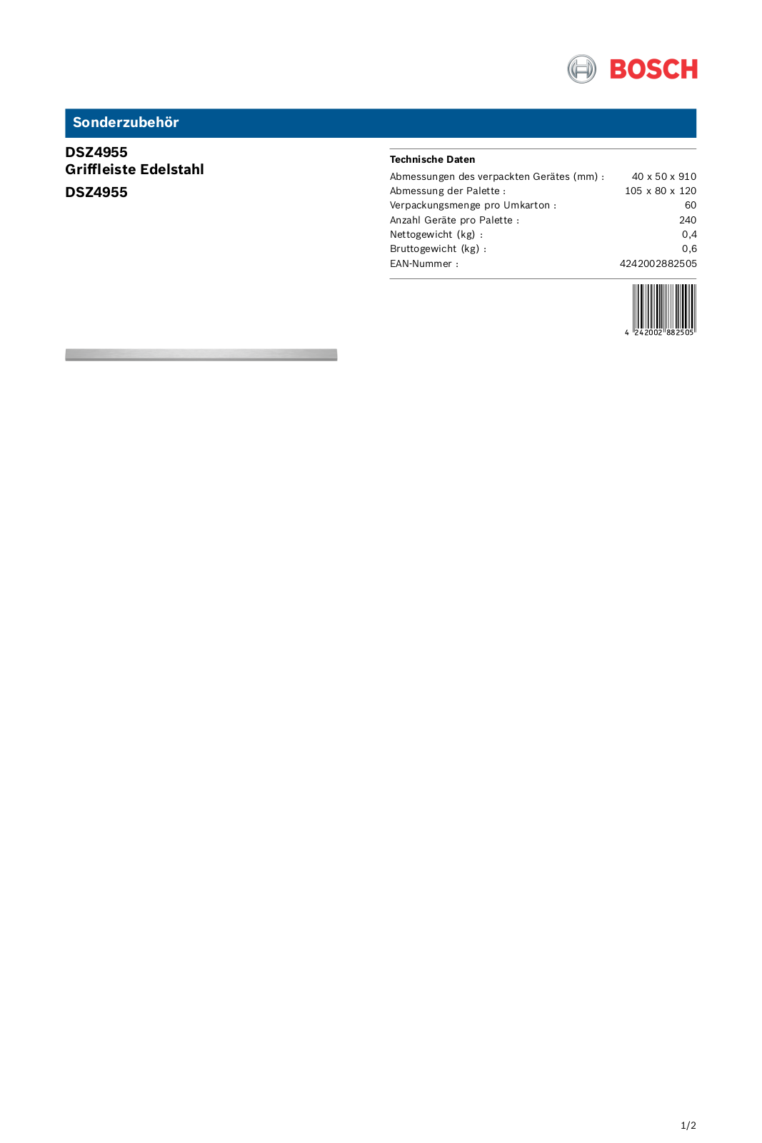 Bosch DSZ4955 User Manual