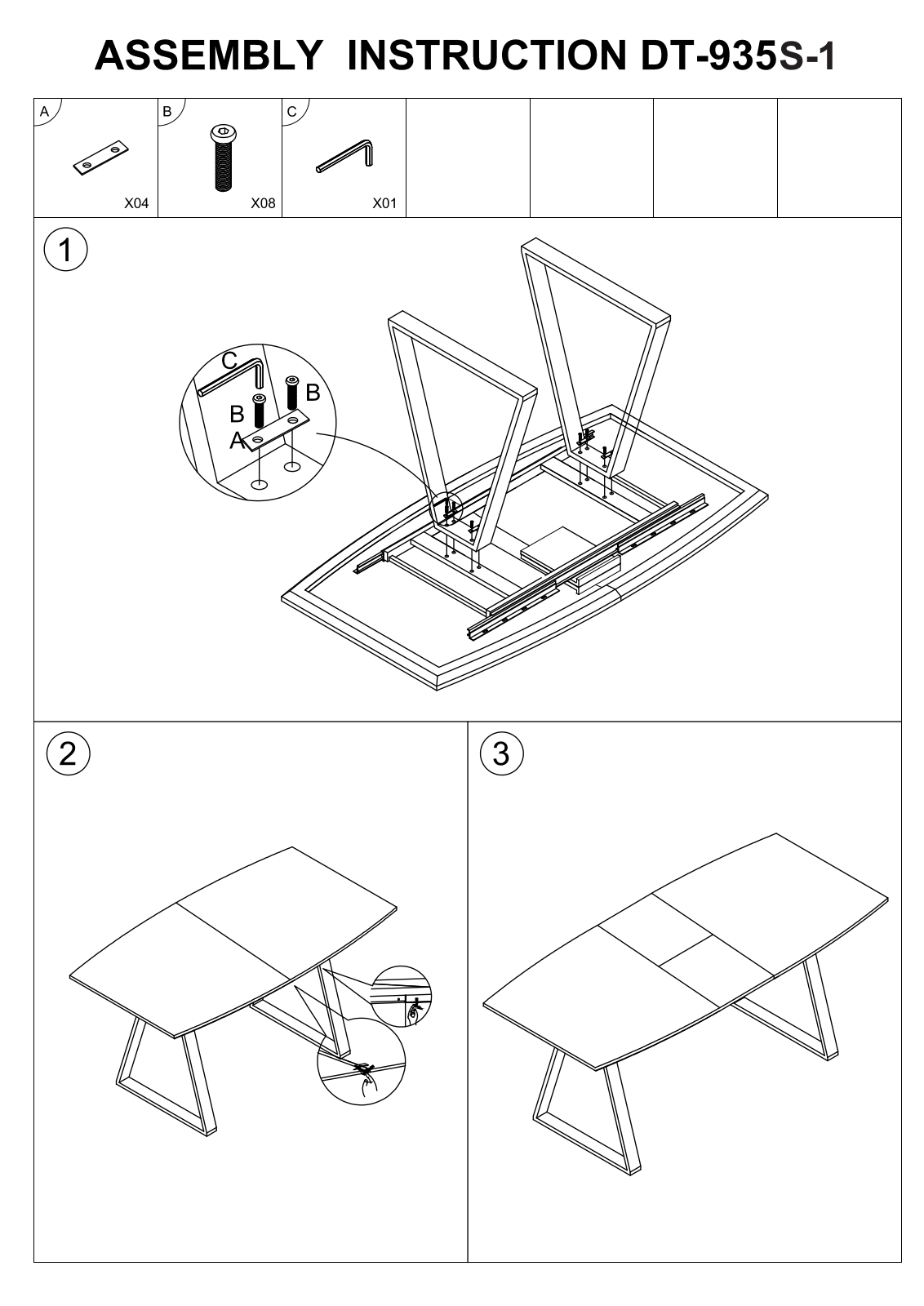 Stool Group DT-935S-1 ASSEMBLY INSTRUCTIONS