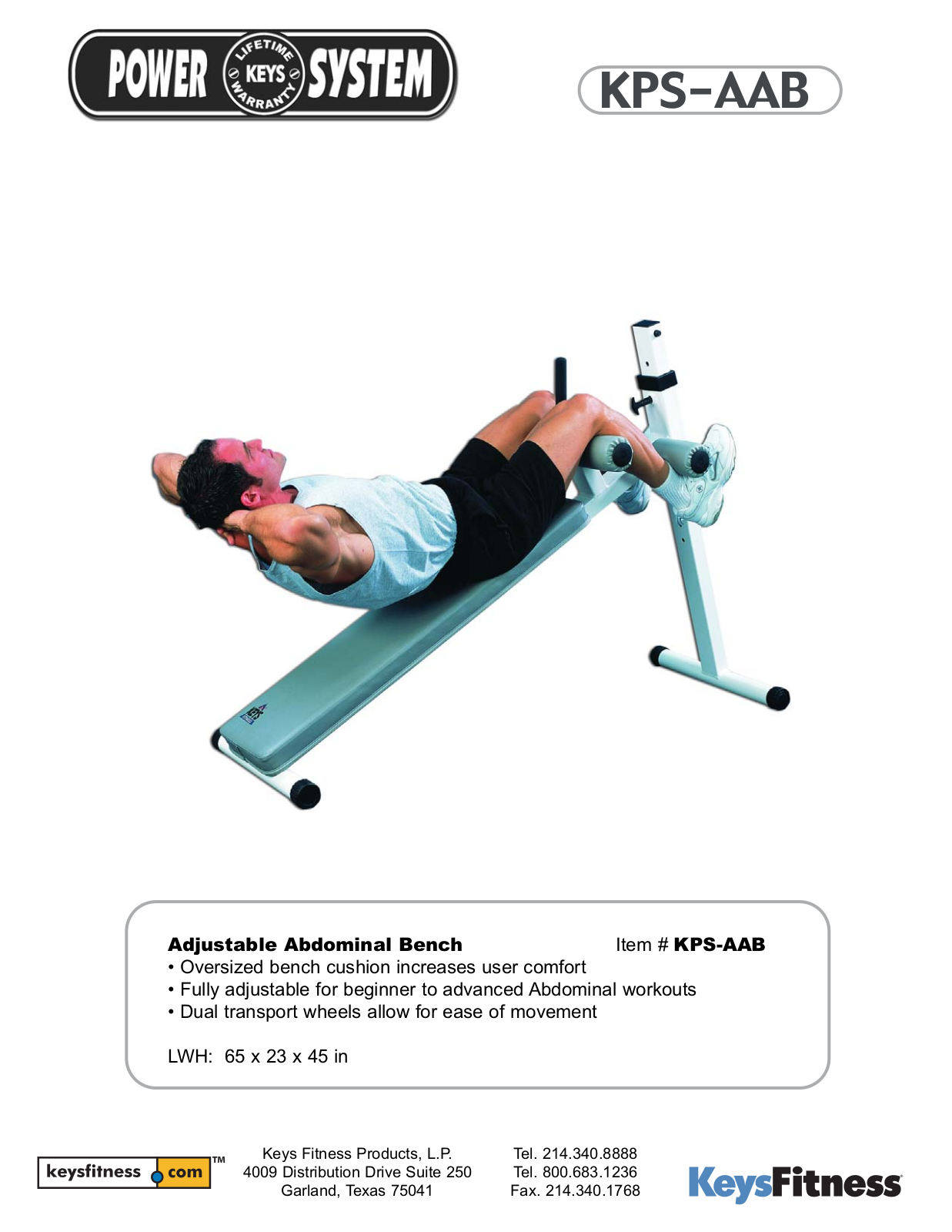 Keys Fitness KPS-AAB User Manual