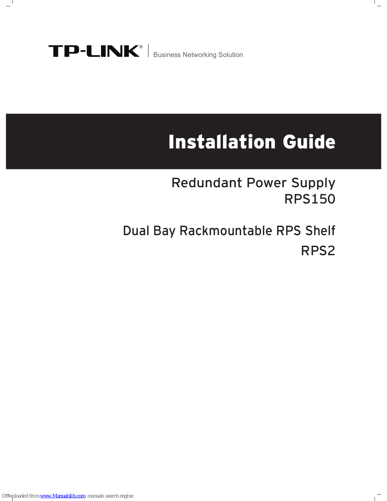 TP-Link RPS2 Installation Manual