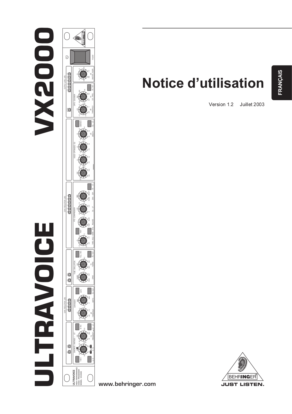 BEHRINGER VX2000 User Manual