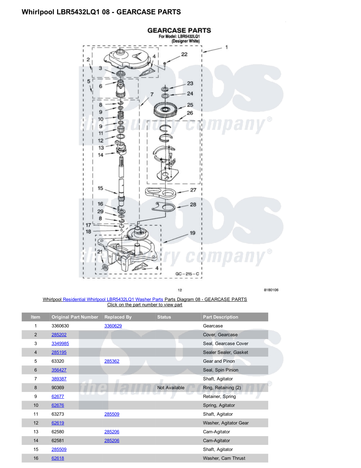 Whirlpool LBR5432LQ1 Parts Diagram