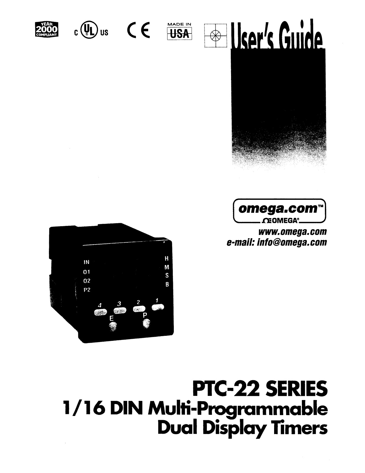 Omega Products PTC-22-LV Installation  Manual