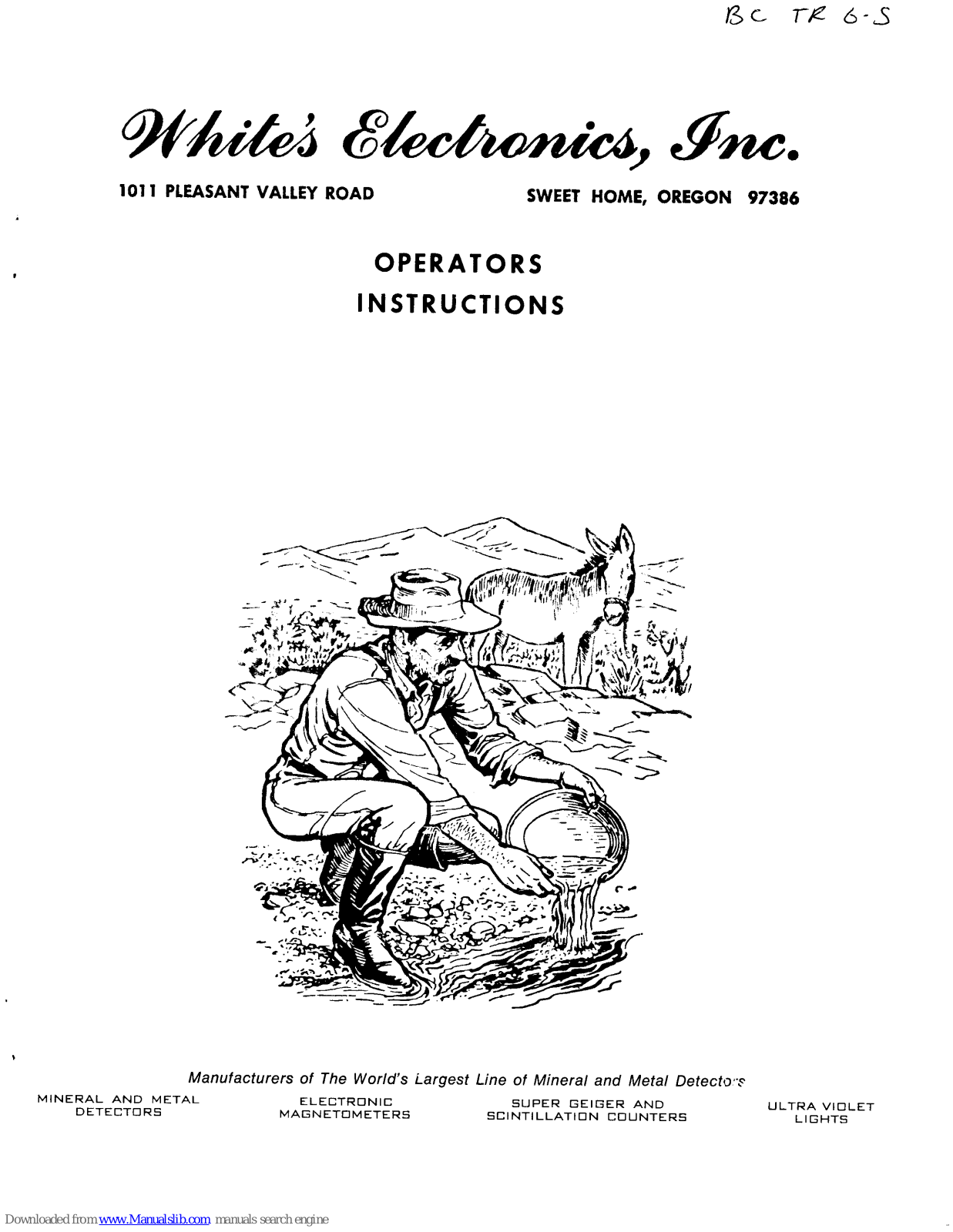 White’s Electronics Beachcomber TR 6S Operating Instructions Manual - ManualMachine.com