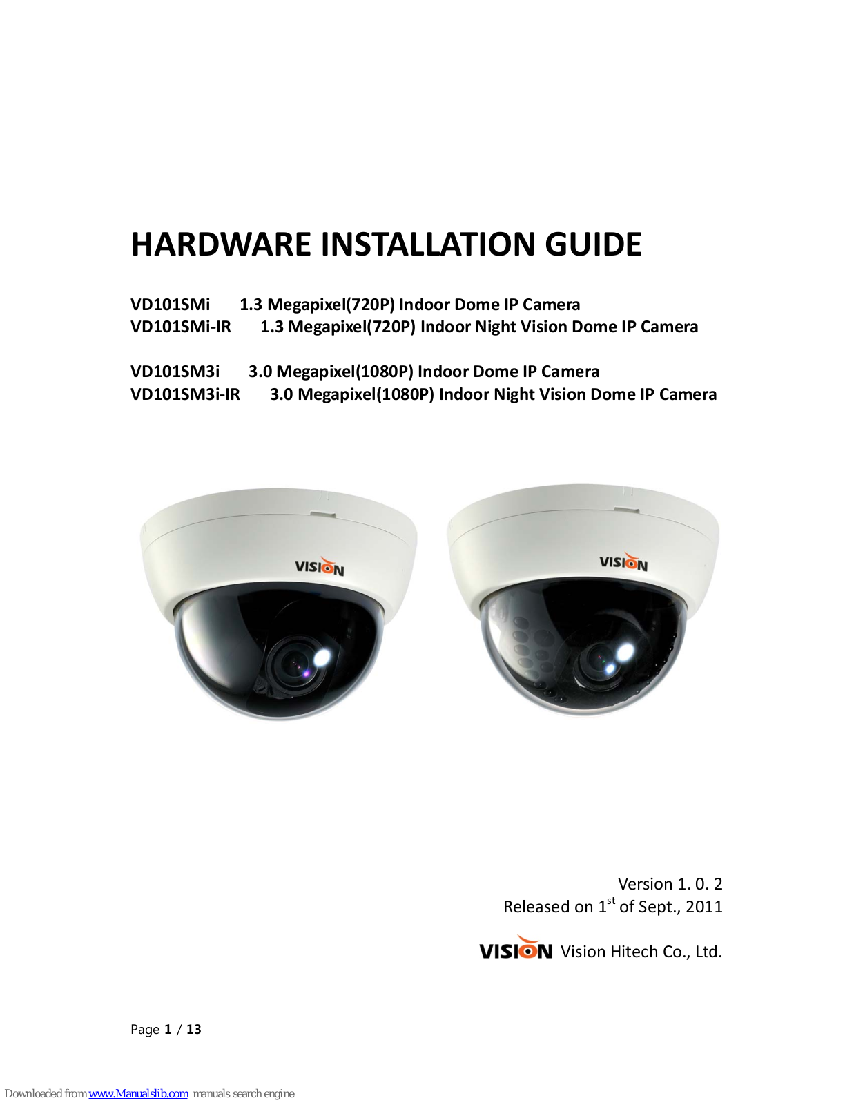 Vision Hi-Tech VD101SMi, VD101SM3i, VD101SMi-IR, VD101SM3i-IR Hardware Installation Manual