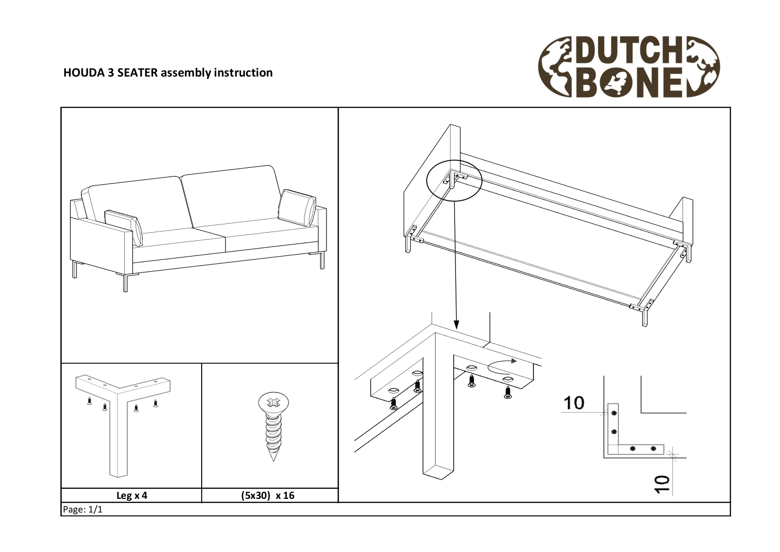 Dutchbone RDTE1215 Installation & Assembly - ManualMachine.com