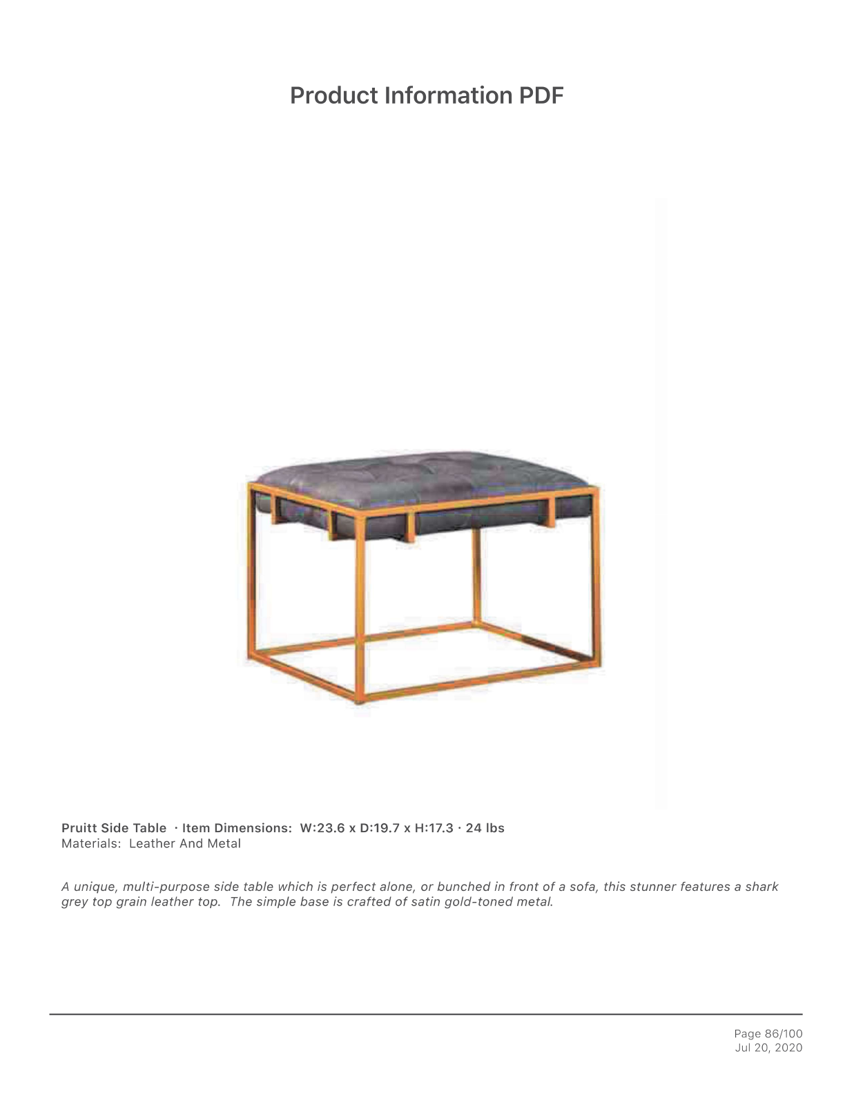 Furniture Classics FCD3001 Specifications - ManualMachine.com