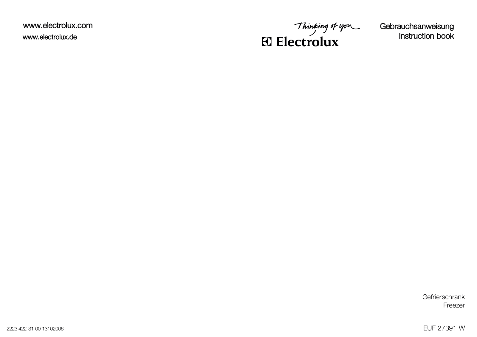 AEG-Electrolux EUF27391W User Manual