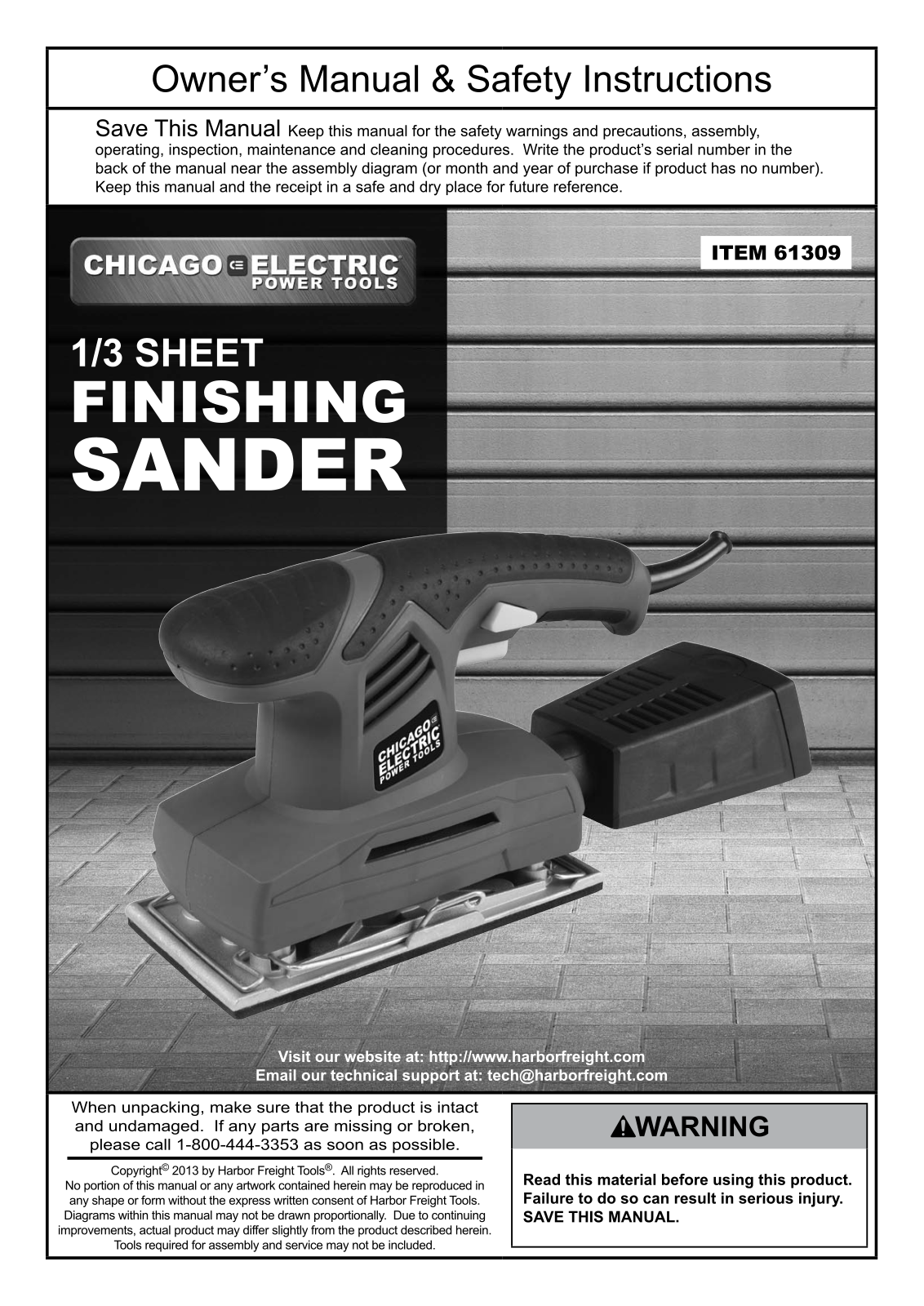 Harbor Freight Tools 61309 Product manual