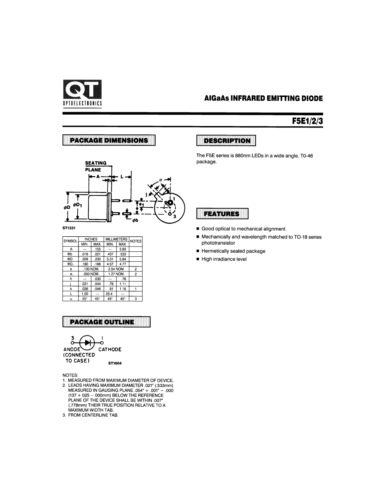 QT F5E2, F5E1, F5E3 Datasheet