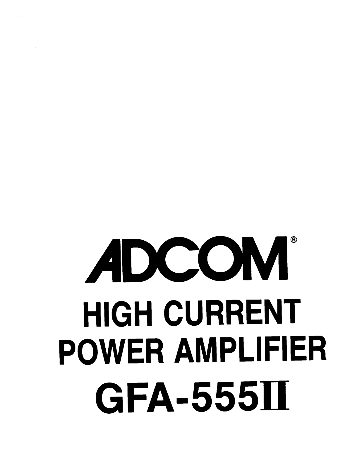 Adcom GFA-555 Mk2 Owners manual