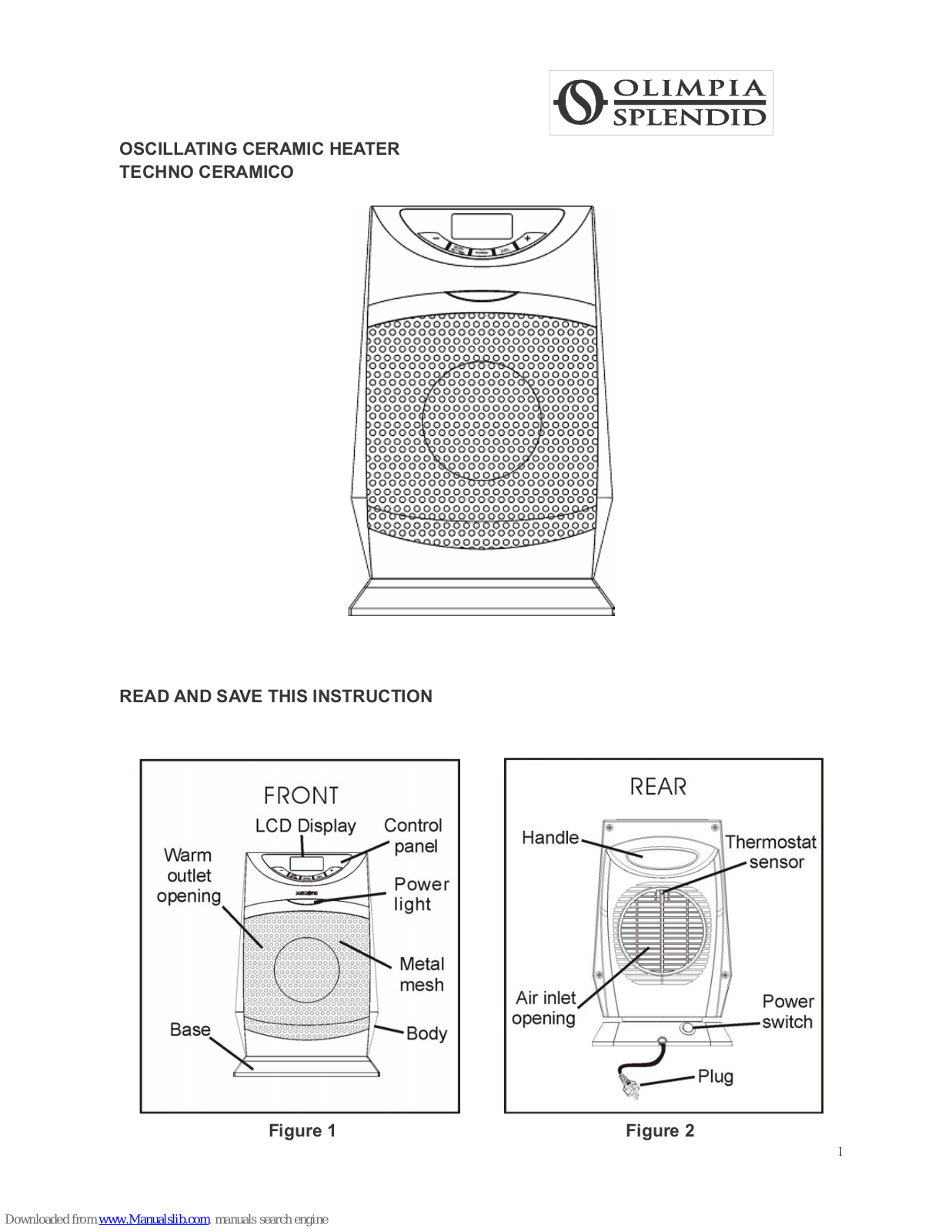 Olimpia splendid techno ceramico Instruction Manual