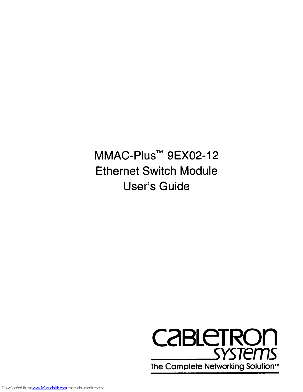 Cabletron Systems MMAC-Plus 9EX02-12 User Manual