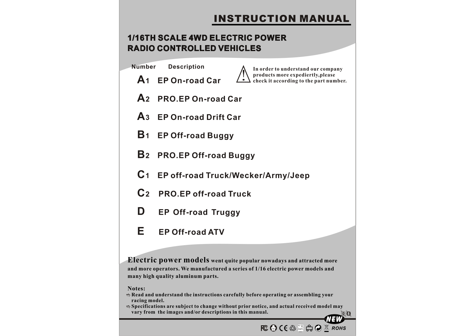 Himoto EDC-16, ETY-16 User guide - ManualMachine.com