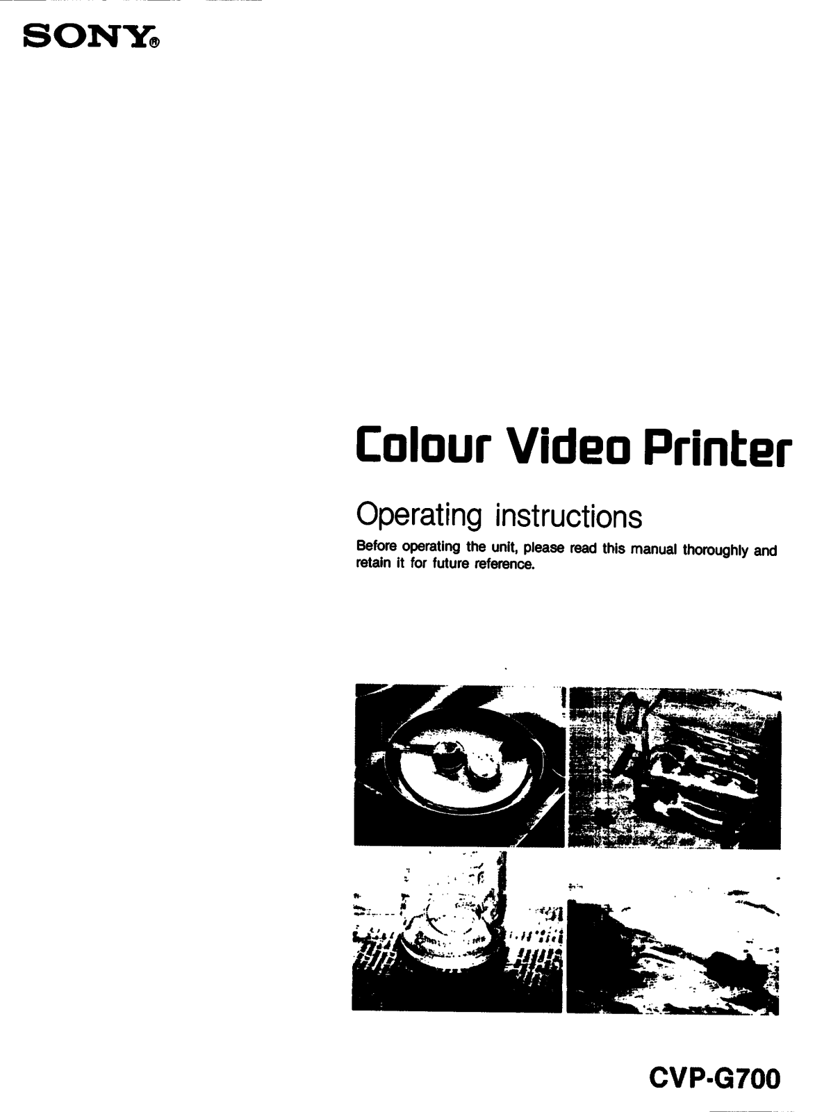 Sony CVPG700 Operating Manual