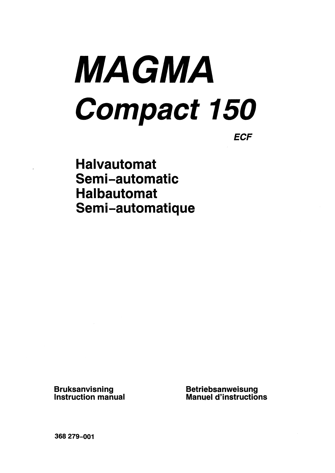 ESAB MAGMA COMPACT 150 Instruction manual - ManualMachine.com