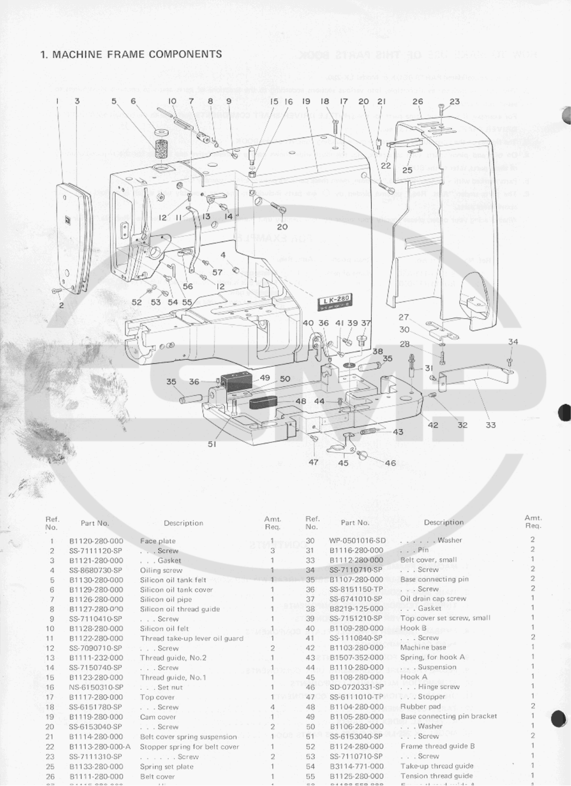 Juki LK280 Parts Book